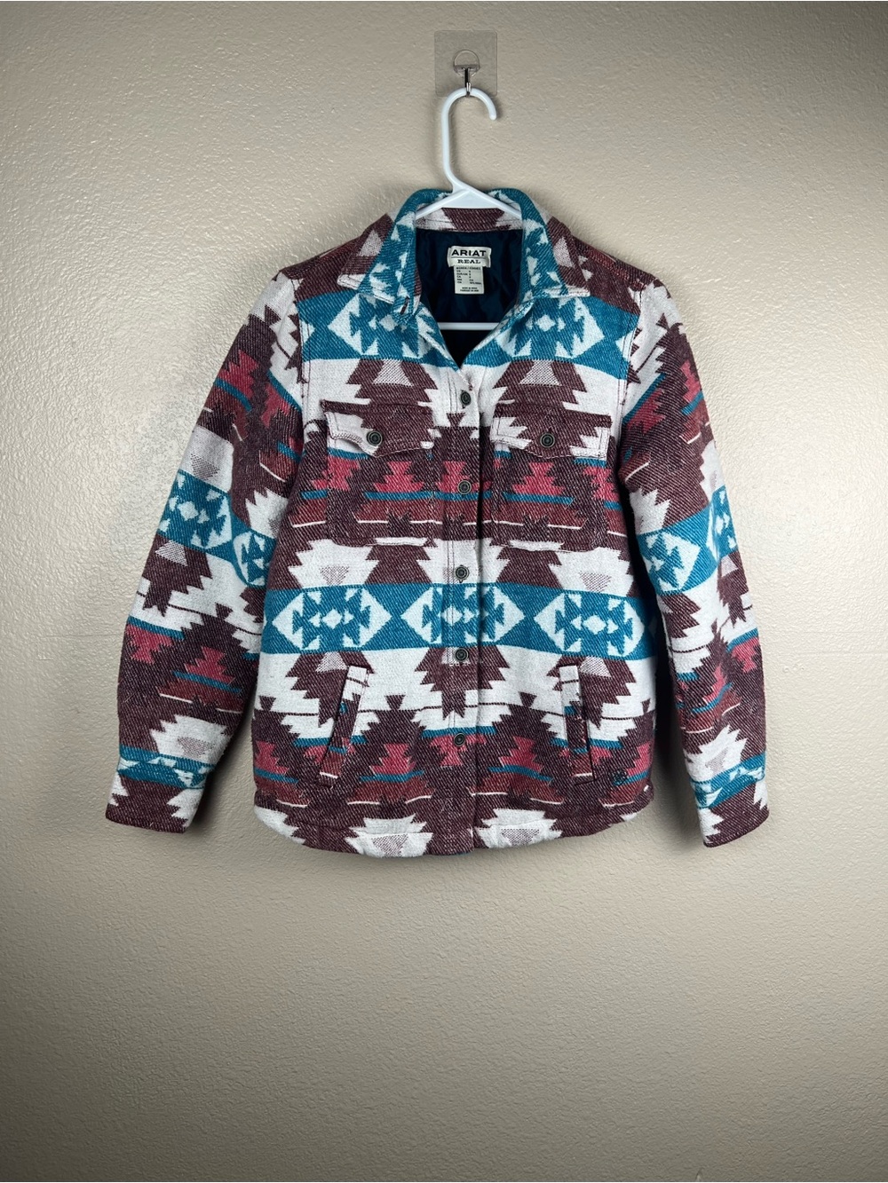 Ariat REAL Aztec Quilted Shacket Jacket Small